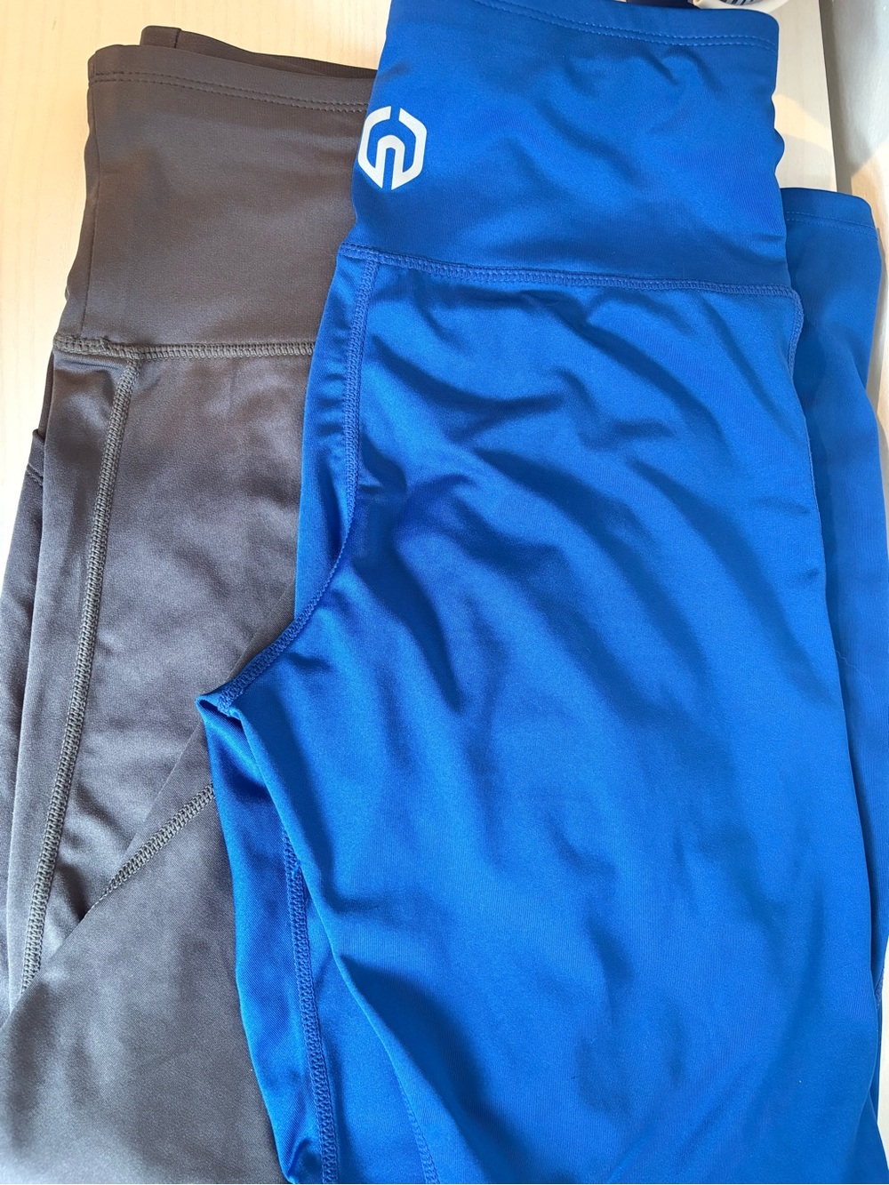 CRZ YOGA High-Rise Leggings in Royal Blue & Gray